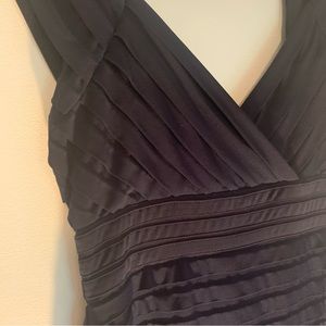 Adrianna Papell Navy Pleated Dress